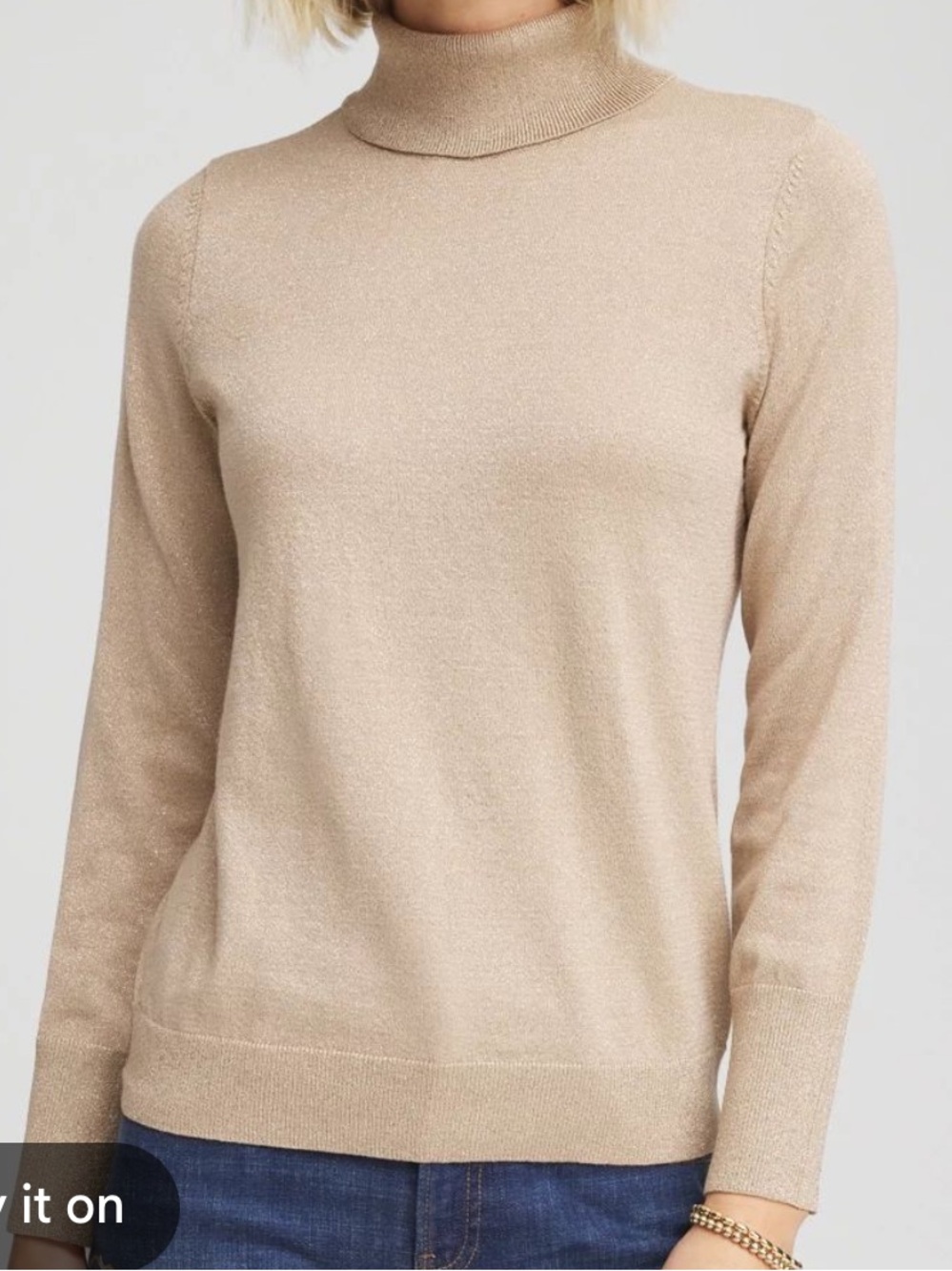 Chico’s Metallic Shine Pullover Sweater Size XL